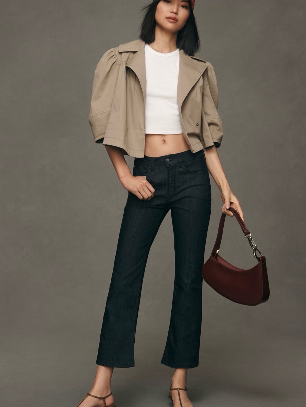 Pilcro cropped kick high rise denim